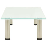 TV Stand Frosted 80x35x17 cm Tempered Glass - Side View