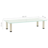 TV Stand Frosted 80x35x17 cm Tempered Glass - 45-Degree Angle