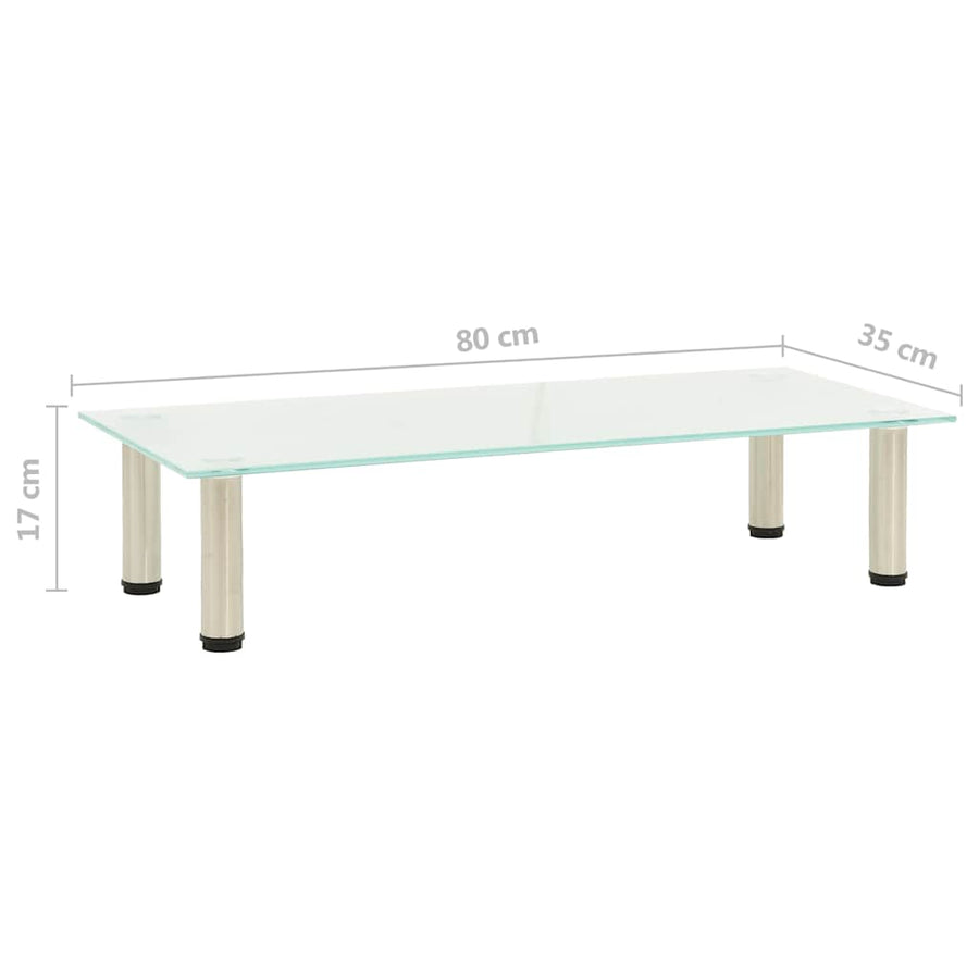TV Stand Frosted 80x35x17 cm Tempered Glass