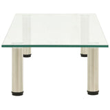 TV Stand Transparent 80x35x17 cm Tempered Glass - Side View