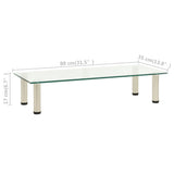 TV Stand Transparent 80x35x17 cm Tempered Glass - 45-Degree Angle