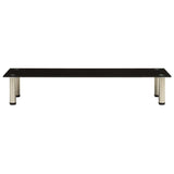 TV Stand Black 100x35x17 cm Tempered Glass - Front View