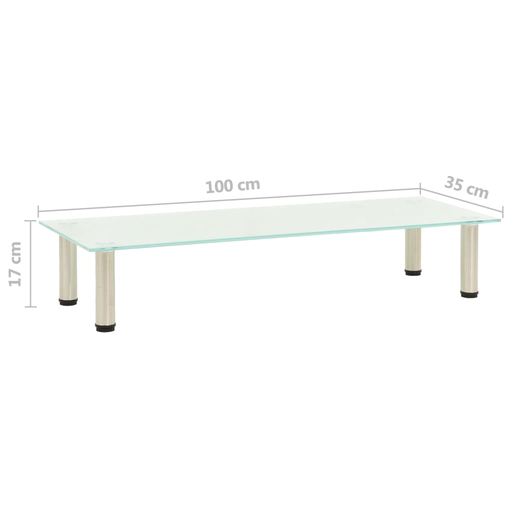 TV Stand Frosted 100x35x17 cm Tempered Glass