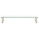 TV Stand Transparent 120x35x17 cm Tempered Glass - Front View