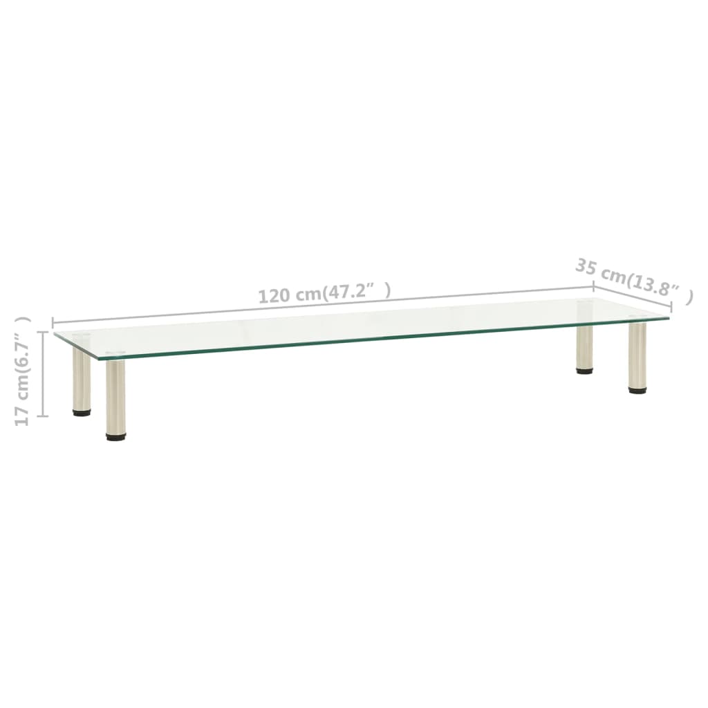TV Stand Transparent 120x35x17 cm Tempered Glass