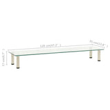 TV Stand Transparent 120x35x17 cm Tempered Glass - 45-Degree Angle