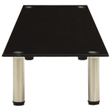 TV Stand Black 140x35x17 cm Tempered Glass
