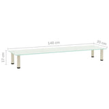 TV Stand Frosted 140x35x17 cm Tempered Glass - 45-Degree Angle
