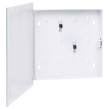 Key Box with Magnetic Board White 35x35x4cm - Front View
