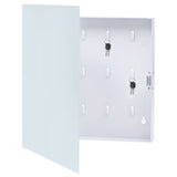 Key Box with Magnetic Board White 35x35x4cm - Side View