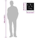 Key Box with Magnetic Board Black 35x35x4 cm - Low Angle