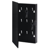 Key Box with Magnetic Board Black 30x20x4 cm - Side View