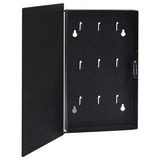 Key Box with Magnetic Board Black 30x20x4 cm - Top-Down View