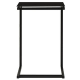 Side Table Black 40x40x60 cm Tempered Glass - Front View