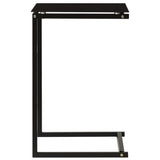 Side Table Black 40x40x60 cm Tempered Glass - Side View