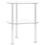 2-Tier Side Table Transparent 38x38x50 cm Tempered Glass - Top-Down View