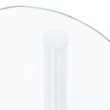 2-Tier Side Table Transparent 38x38x50 cm Tempered Glass - Rear View