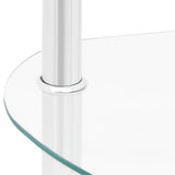 2-Tier Side Table Transparent 38x38x50 cm Tempered Glass - Close-Up Angle
