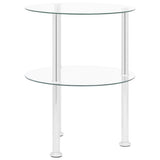 2-Tier Side Table Transparent 38 cm Tempered Glass
