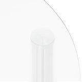 2-Tier Side Table Transparent 38 cm Tempered Glass - 45-Degree Angle