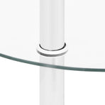 2-Tier Side Table Transparent 38 cm Tempered Glass