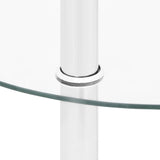 2-Tier Side Table Transparent 38 cm Tempered Glass - Rear View
