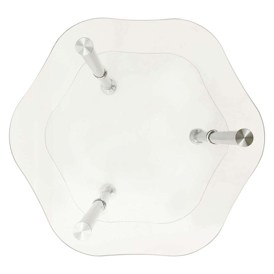 2-Tier Side Table Transparent 38x38x50 cm Tempered Glass