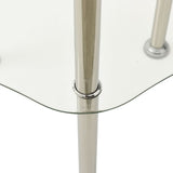 2-Tier Side Table Transparent 38x38x50 cm Tempered Glass - Top-Down View
