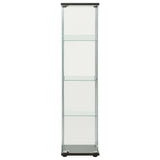 Storage Cabinet Tempered Glass Black