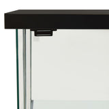 Storage Cabinet Tempered Glass Black - Top-Down View