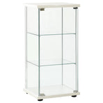 Storage Cabinet Tempered Glass White