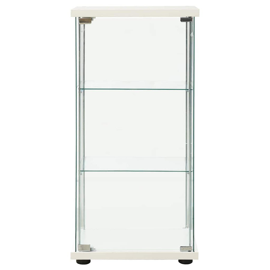 Storage Cabinet Tempered Glass White