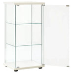 Storage Cabinet Tempered Glass White