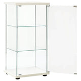 Storage Cabinet Tempered Glass White - Side View