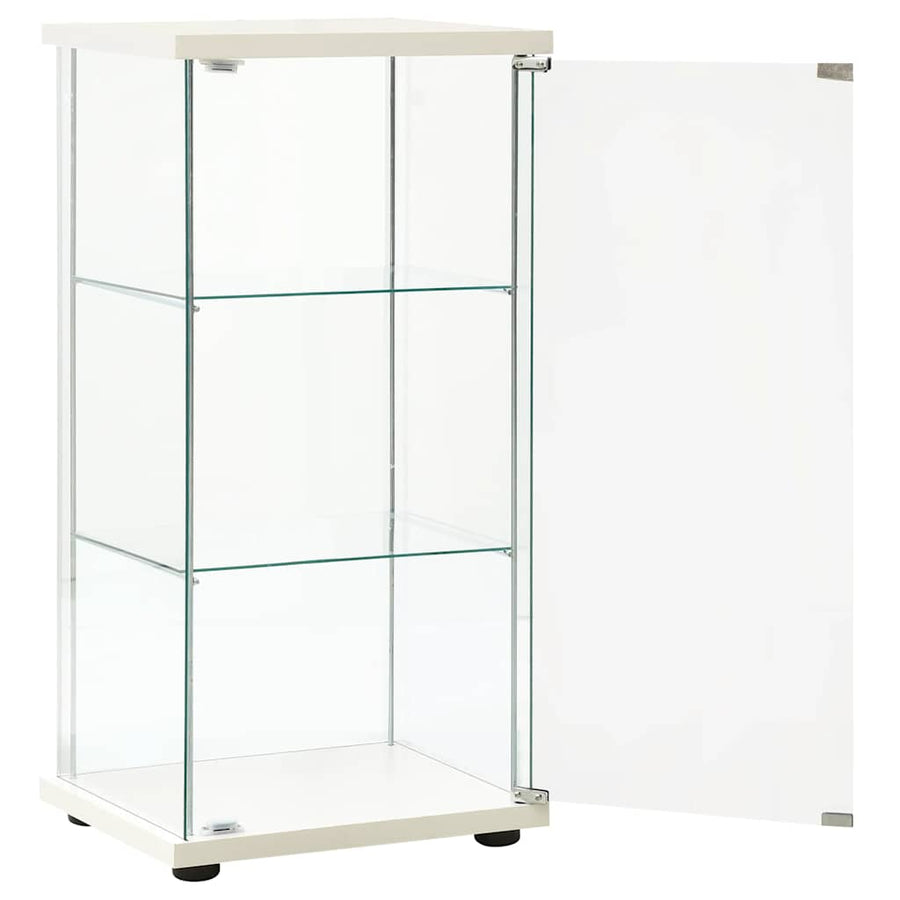 Storage Cabinet Tempered Glass White