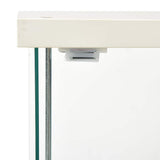 Storage Cabinet Tempered Glass White - Top-Down View