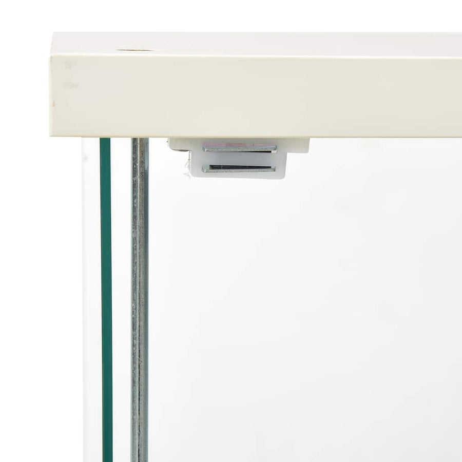 Storage Cabinet Tempered Glass White