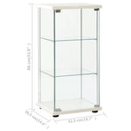Storage Cabinet Tempered Glass White