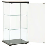 Storage Cabinet Tempered Glass Black - Side View