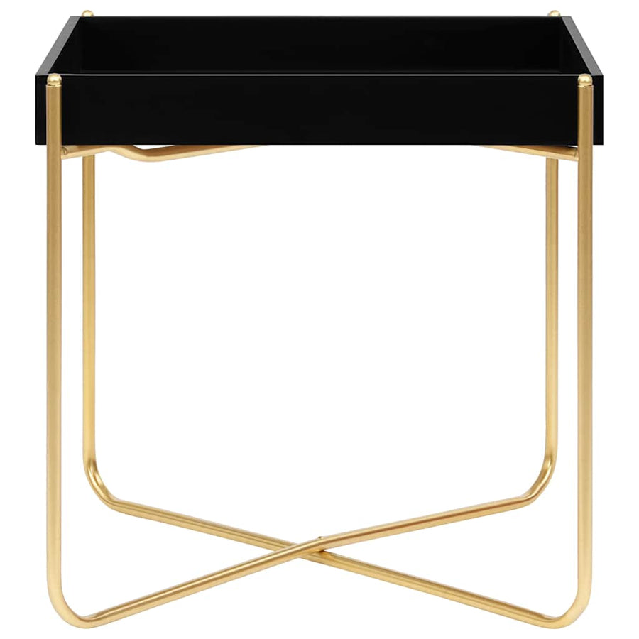 Side Table Black and Gold 38x38x38.5 cm MDF