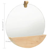 Wall Mirror Solid Pinewood 35 cm - Close-Up Angle