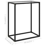 Console Table Transparent 60x35x75 cm Tempered Glass - Rear View