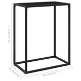 Console Table Black 60x35x75 cm Tempered Glass - Rear View