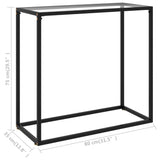 Console Table Transparent 80x35x75 cm Tempered Glass - Rear View
