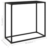 Console Table Black 80x35x75 cm Tempered Glass - Rear View