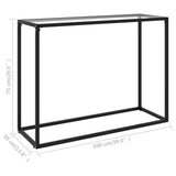 Console Table Transparent 100x35x75 cm Tempered Glass - Rear View