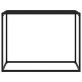 Console Table Black 100x35x75 cm Tempered Glass - Front View
