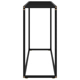 Console Table Black 100x35x75 cm Tempered Glass - Side View