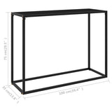 Console Table Black 100x35x75 cm Tempered Glass - Rear View