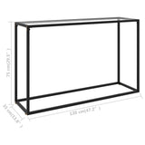 Console Table Transparent 120x35x75 cm Tempered Glass - Rear View
